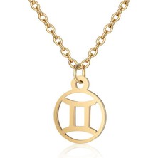 Gümüşcüm Ikizler Burcu Altın Kaplama Gümüş Kolye