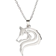 Gümüşcüm Kurt Figürü Gümüş Kolye