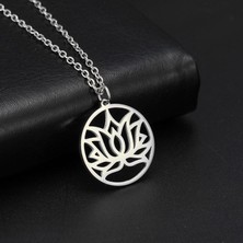 Gümüşcüm Lotus Çiçeği  Gümüş Kolye
