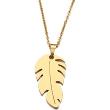 Gümüşcüm Kuş Tüyü Altın Kaplama Gümüş Kolye