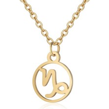 Gümüşcüm Oğlak Burcu Altın Kaplama Gümüş Kolye