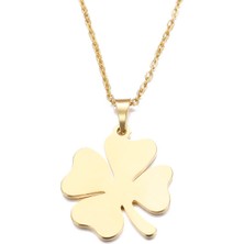 Gümüşcüm Yonca Altın Kaplama Gümüş Kolye