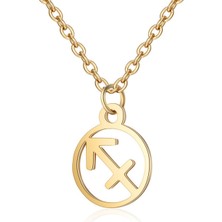 Gümüşcüm Yay Burcu Altın Kaplama Gümüş Kolye