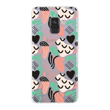 Printify Samsung Galaxy A8 2018 ile Uyumlu 1mm Kapak Memphis Desen Tasarımlı Şeffaf Silikon Kılıf