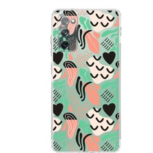 Printify Samsung Galaxy S20 Fe ile Uyumlu 1mm Kapak Memphis Desen Tasarımlı Şeffaf Silikon Kılıf