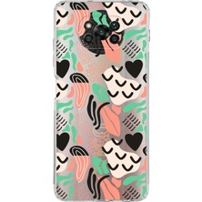 Printify Xiaomi Poco X3 Nfc ile Uyumlu 1mm Kapak Memphis Desen Tasarımlı Şeffaf Silikon Kılıf