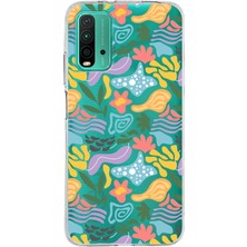 Printify Xiaomi Poco M3 ile Uyumlu 1mm Kapak Memphis Desen Tasarımlı Şeffaf Silikon Kılıf