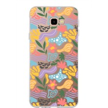 Printify Samsung Galaxy J4 Plus ile Uyumlu 1mm Kapak Memphis Desen Tasarımlı Şeffaf Silikon Kılıf