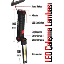 Telvesse El Feneri 5 Modlu 360° LED Çalışma Işığı Iş Lambası Darbeye Dayanıklı Mıknatıslı Kaportacı Feneri 3W