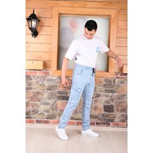 Black Steel Bel ve Paça Lastikli Yanları Kargo Cep Fermuarlı  Erkek PANTOLON-4444