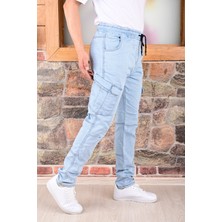Black Steel Bel ve Paça Lastikli Yanları Kargo Cep Fermuarlı  Erkek PANTOLON-4444