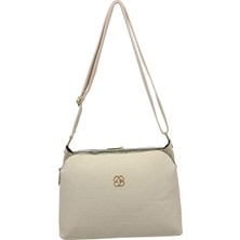 SİA ÇANTA Kabartma Yazı Detaylı Çapraz Askılı  Üç Fermuarlı Gözlü Kullanışlı Şık Çanta