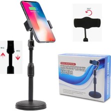 Cmt Masa Üstü Teleskopik Telefon Standı 360° Döner Başlık ile Evrensel Uyumlu Akıllı Telefonlar için