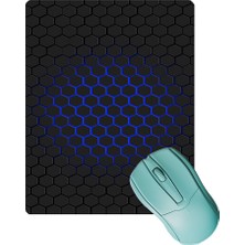 Sonic Touch Mavi Siyah Petek Desenli Kaydırmaz Gaming Oyuncu Masaüstü Dikişsiz Mouse Pad/ped (Altlık) 17X21CM