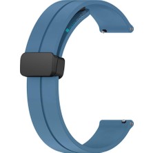 AktarMobile Samsung Galaxy Watch 46 mm Silikon Kordon Magnetik D Tokalı Spor Kayış Mıknatıslı Toka