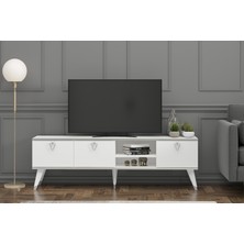 Newline Mobilya Luna Tv Ünitesi 160 cm Beyaz-Gümüş