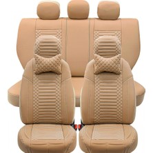 fiat Tipo Lüx Full Deri Oto Koltuk Kılıfı Ön Arka Takım (Giydirme Tip) Bej