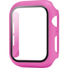 Quse Apple Watch Seri 3-2 42MM Uyumlu Ekran ve Kasa Koruyucu Barbie Pembesi