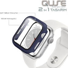 Quse Apple Watch Seri 3-2 38MM Uyumlu Ekran ve Kasa Koruyucu Lacivert