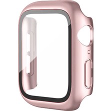 Quse Apple Watch Seri 3-2 38MM Uyumlu Ekran ve Kasa Koruyucu Rose Gold