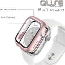 Quse Apple Watch Seri 3-2 38MM Uyumlu Ekran ve Kasa Koruyucu Rose Gold