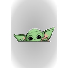 Quart Aksesuar 16 x 6 cm Yoda Sticker Araba Laptop Oto Motor Sticker