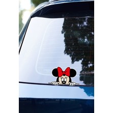 Quart Aksesuar 14 x 8 cm Minnie Mouse Sticker Araba Laptop Oto Motor Sticker