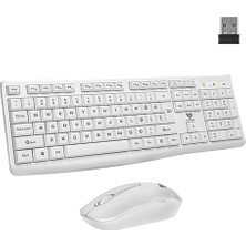 Blueforce Km-01 2.4 Ghz Wireless Kablosuz Klavye Mouse Set 1600 Dpı Pilli Beyaz Pc Laptop Tv Uyumlu