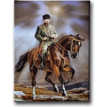 Desenlio Atlı Atatürk Kanvas Tablo