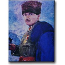 Desenlio Yağlı Boya Atatürk Portresi Kanvas Tablo