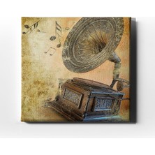 Desenlio Gramafon Kanvas Tablo