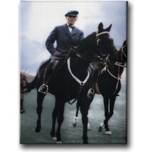 Desenlio Atlı Atatürk Kanvas Tablo