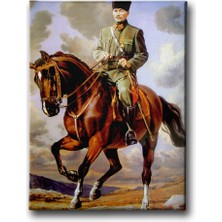 Desenlio Atlı Atatürk Kanvas Tablo