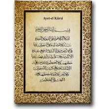 Desenlio Ayet-El Kürsi  Dini Kanvas Tablo