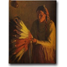 Desenlio Kızılderili Portresi  Canvas Tablo