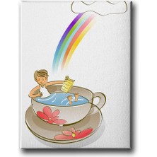 Desenlio Gökkuşağı Çocuklu Kanvas Tablo