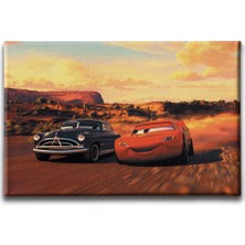 Desenlio Şimşek Mcqueen-Doc Hudson Kanvas Tablo