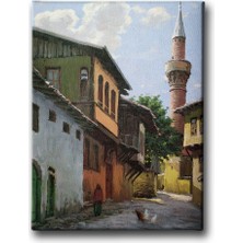 Desenlio Sokak Yağlı Boya Kanvas Tablo
