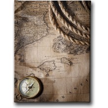 Desenlio Eski Pusula  Haritası Canvas Tablo