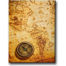 Desenlio Eski Harita Canvas Tablo