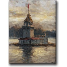 Desenlio Kız Kulesi Yağlı Boya Kanvas Tablo