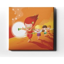 Desenlio Kaval Çalan Çocuk Kanvas Tablo