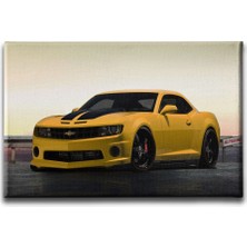 Desenlio Sarı Chevrolet Araba Canvas Tablo