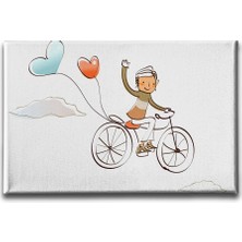 Desenlio Bisikletli Çocuk Kanvas Tablo