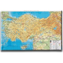 Desenlio Türkiye Fiziki Haritası Canvas Tablo