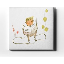 Desenlio Kitap Okuyan Çocuk Kanvas Tablo