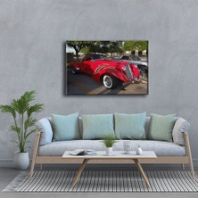 Desenlio Klasik Kırmızı Araba Canvas Tablo