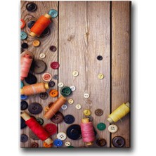 Desenlio Düğme ve Makaralar Canvas Tablo