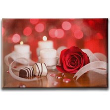 Desenlio Aşk - Kırmızı Gül Kanvas Tablo