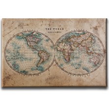Desenlio Dünya Haritası Canvas Tablo